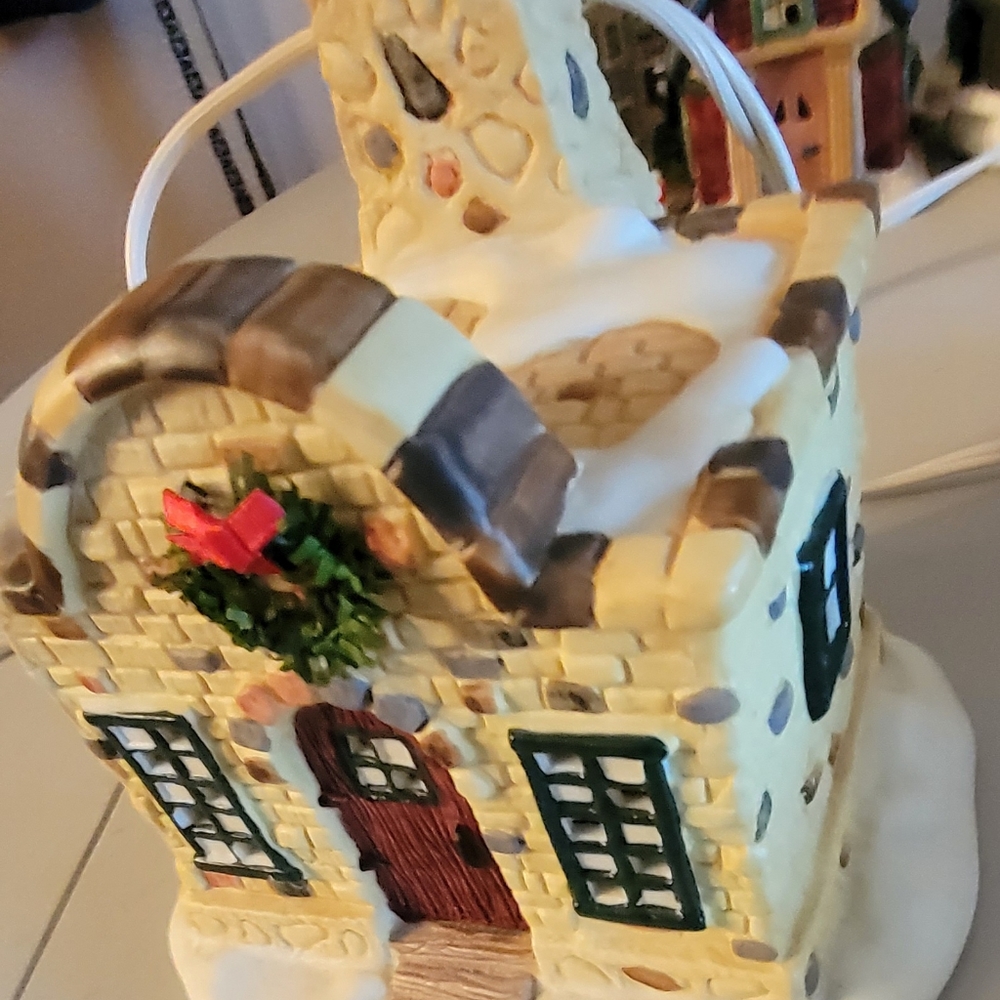 Stone building Christmas Village